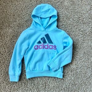 Adidas Kids Light Blue Hoodie with Logo